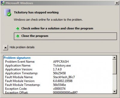 20160326 Tickstory Crash.JPG