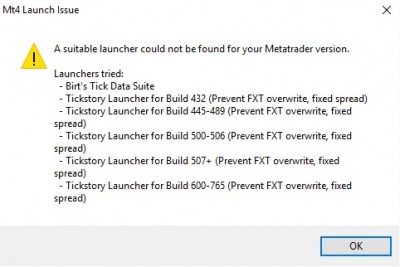 Error message "MT4 launch issue"