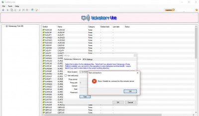 Snapshot of the Error Message